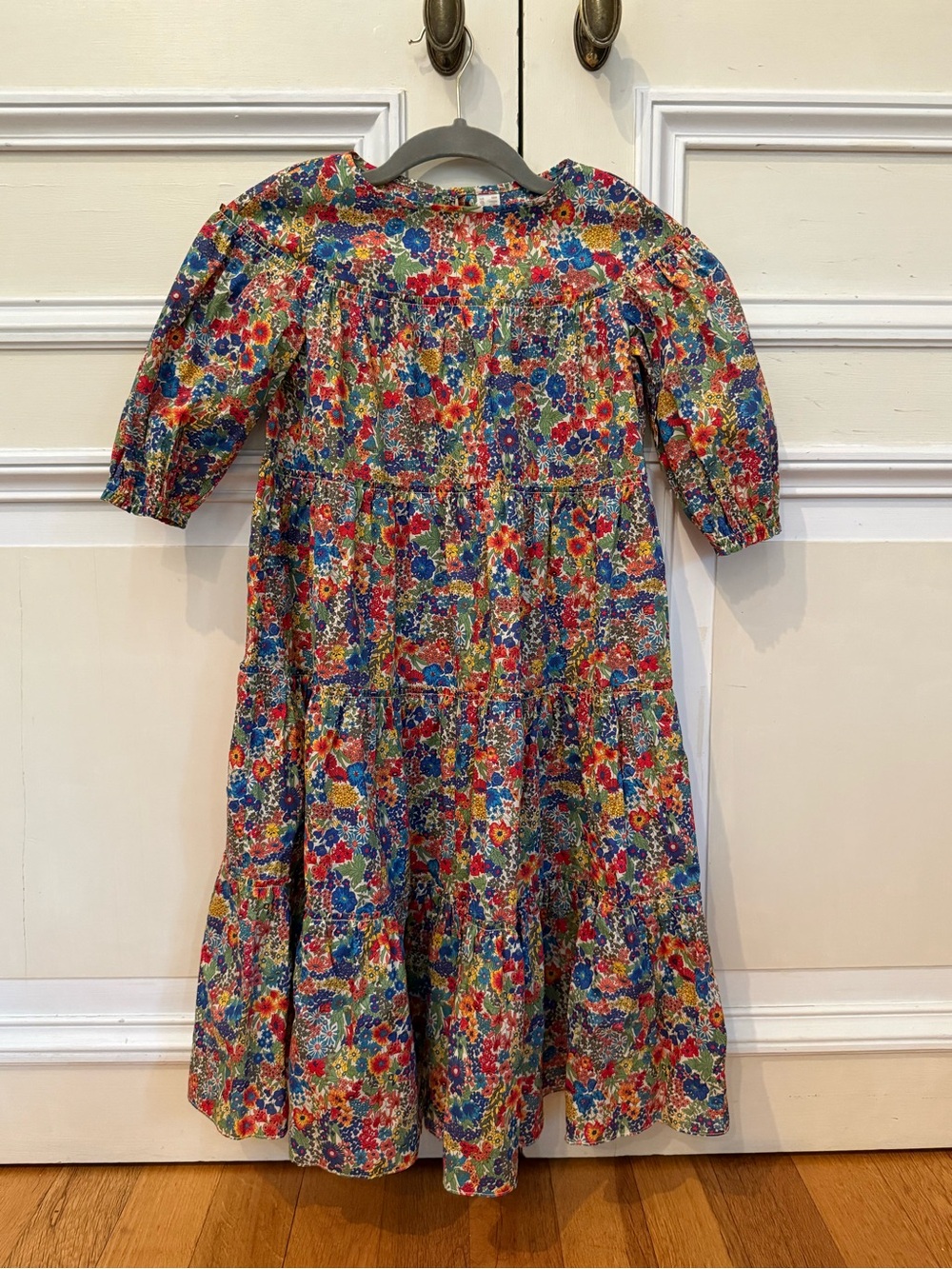TIA CIBANI Girls LIBERTY print Tiered Cotton Dress - Multicolor sz 5/6